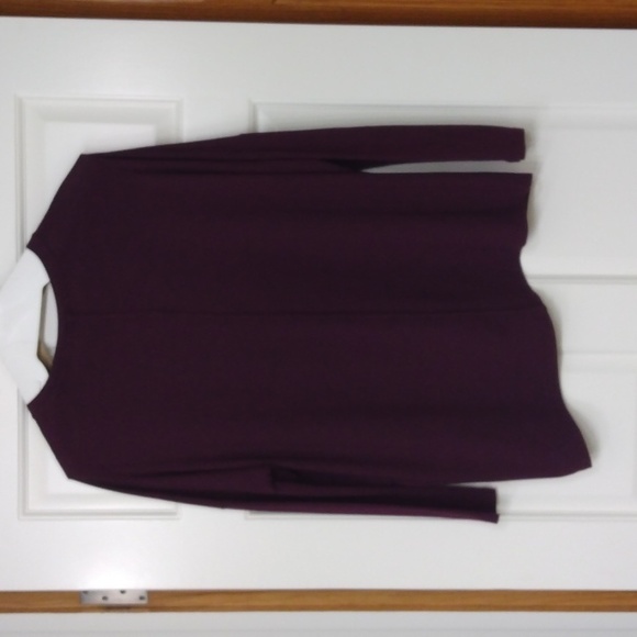ATHLETA BURGUNDY OVERSIZED LONG SLEEVE TOP SIZE XS - Picture 5 of 6